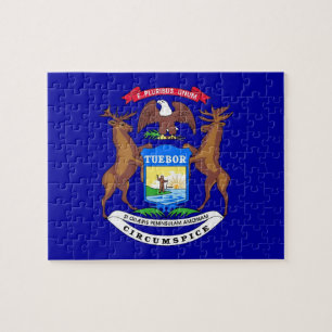 Puzzle with Flag of Michigan State