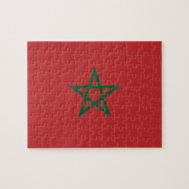 Puzzle with Flag of Morocco (Horizontal)