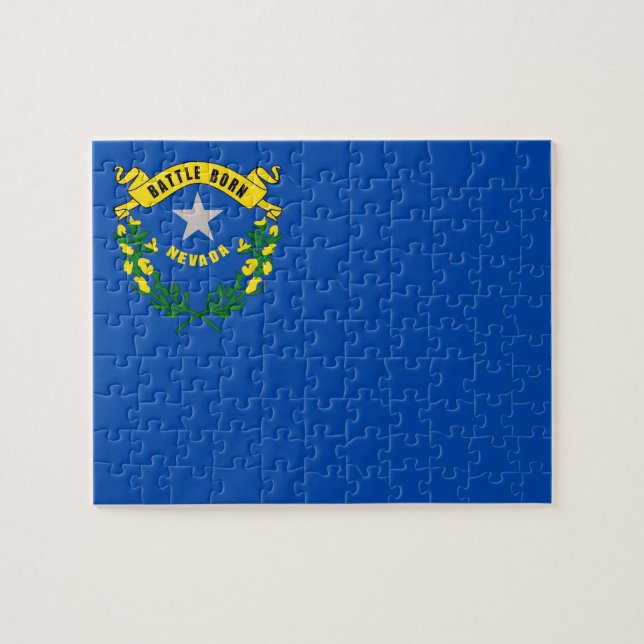 Puzzle with Flag of Nevada State (Horizontal)