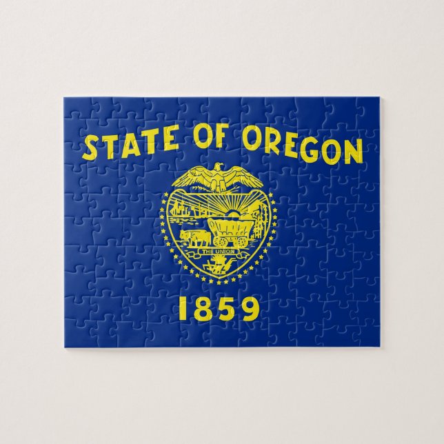 Puzzle with Flag of Oregon State (Horizontal)