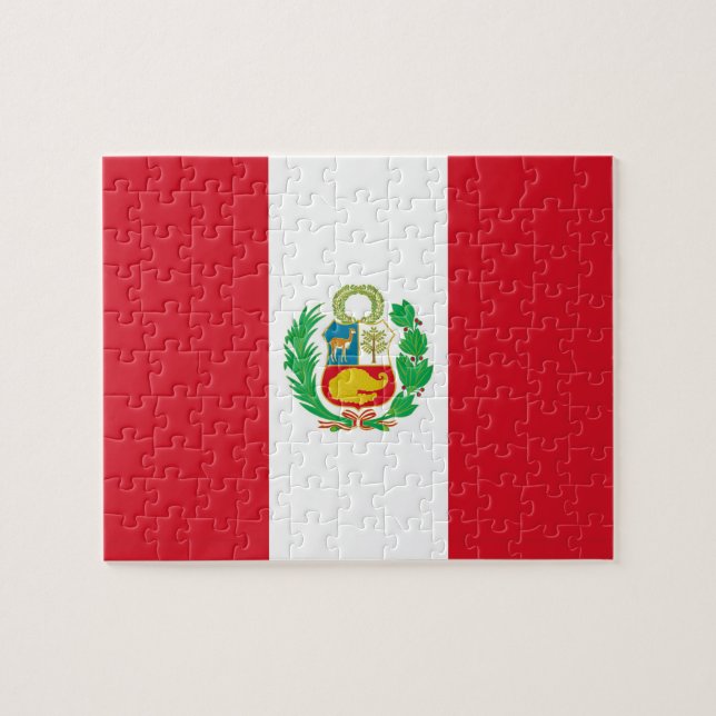 Puzzle with Flag of Peru (Horizontal)