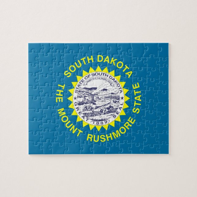 Puzzle with Flag of South Dakota State (Horizontal)