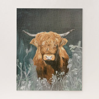 Puzzle with highland cow art print