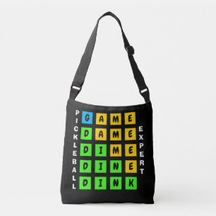 Puzzle WORD GAME DINK Pickleball Crossbody Bag