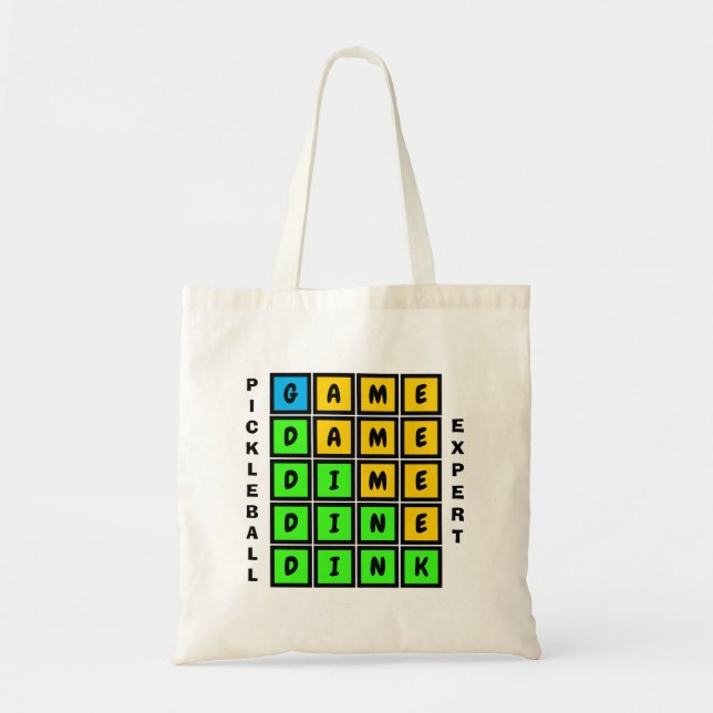 Puzzle WORD GAME DINK Pickleball Tote Bag (Front)