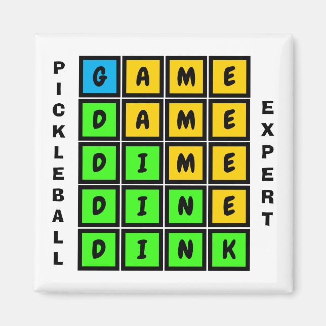 Puzzle WORD GAME DINT Pickleball Magnet (Front)