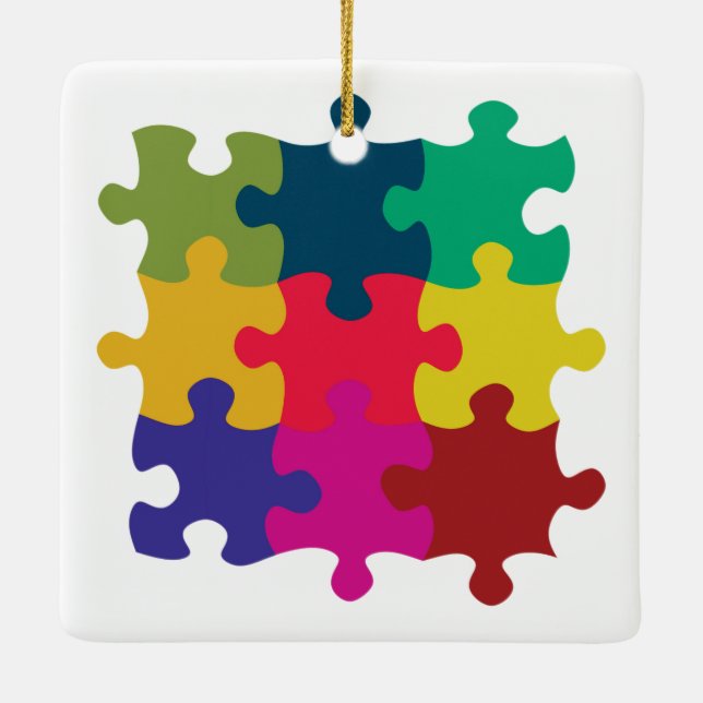 Puzzled Ceramic Ornament (Back)