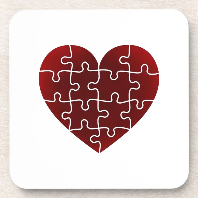Puzzled Hearts Coaster (Front)