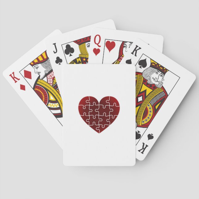 Puzzled Hearts Playing Cards (Back)