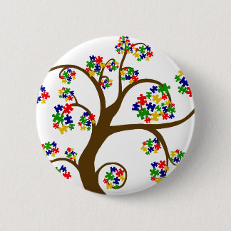 Puzzled Tree of Life 6 Cm Round Badge