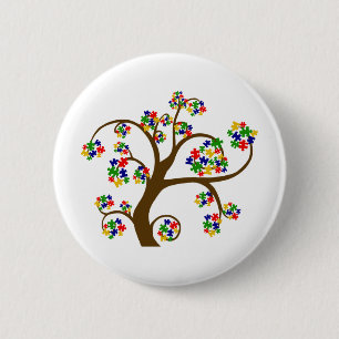 Puzzled Tree of Life 6 Cm Round Badge