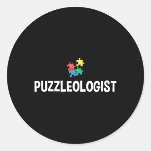 Puzzleologist Puzzle Puzzle Collector Jigsaw Puzzl Classic Round Sticker