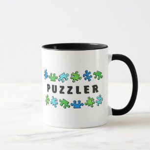 Puzzler with puzzle pieces mug