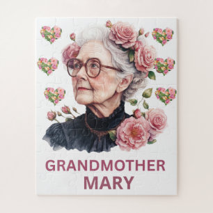 PUZZLES: ADULT Grandmother Mary Floral Jigsaw Puzzle