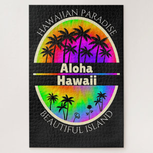 PUZZLES: ADULT Hawaiian Paradise Aloha Palm Trees Jigsaw Puzzle