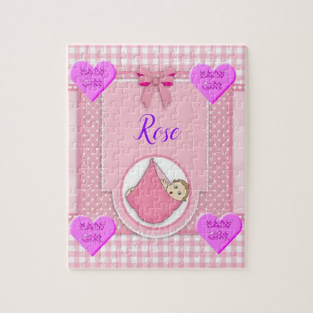 Puzzles Baby Girl Pink Stripe (Vertical)