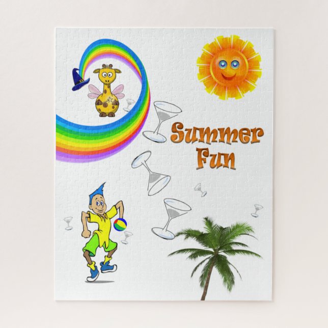 Puzzles Beach Fun Rainbow Giraffe (Vertical)