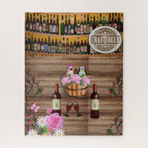 Puzzles Beer Penguin Floral Wine