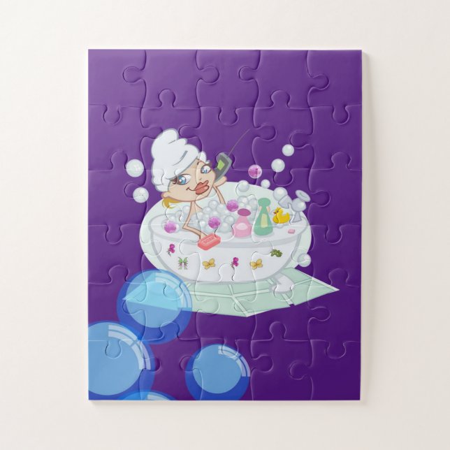 Puzzles Bubble Bath Purple (Vertical)