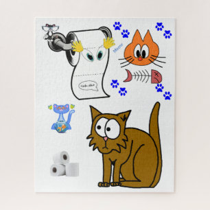 Puzzles Cats Kittens Fish Bones Toilet Paper