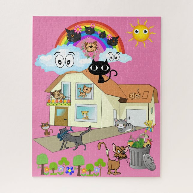 Puzzles Cats Rainbow House (Vertical)