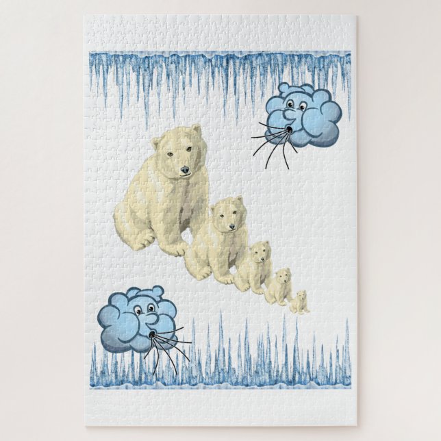 Puzzles Challenging White Polar Bear  (Vertical)