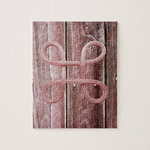 Puzzles Cherry Wood Red Rope