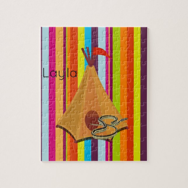 Puzzles Colourful Stripe Tent Camping Snake (Vertical)