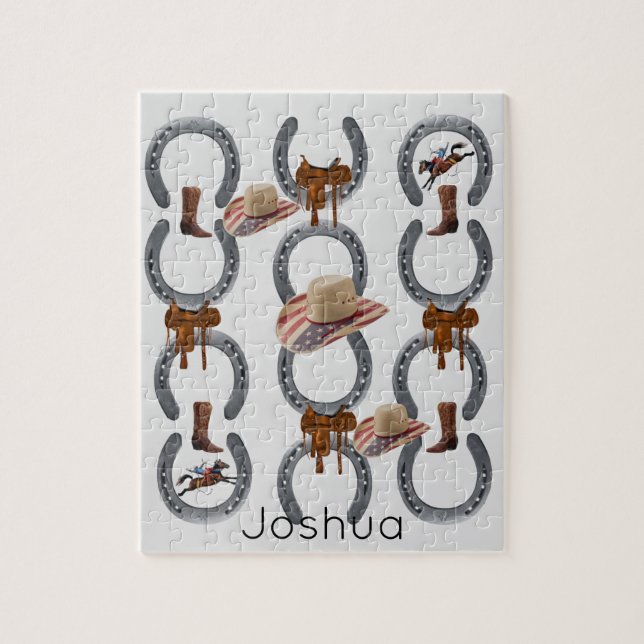 Puzzles Cowboy Saddle Horse Shoe Hat (Vertical)