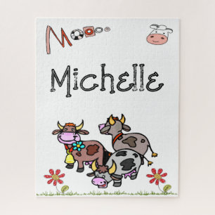 Puzzles Cows Moo Floral 