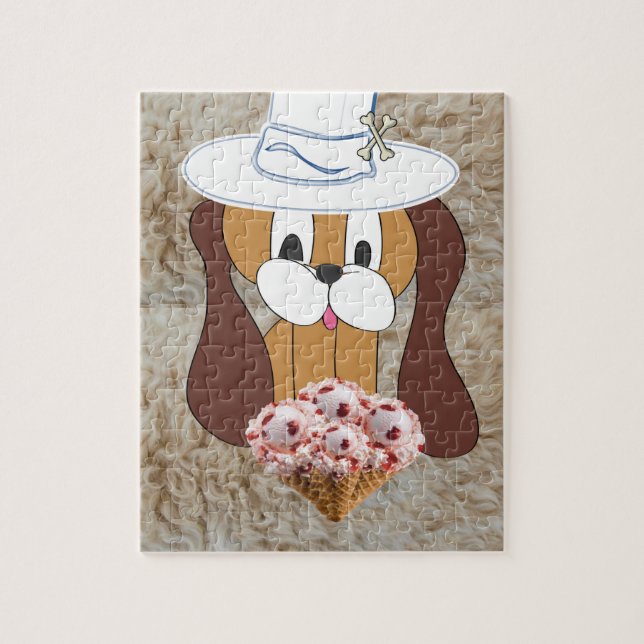 Puzzles Dog Strawberry Ice Cream (Vertical)