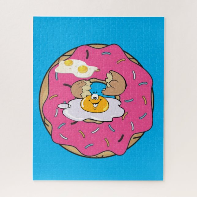 Puzzles Doughnut Eggs Blue (Vertical)
