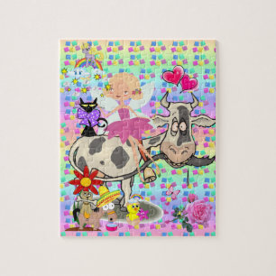 Puzzles Fairy Rainbow Unicorn Dog Cow Fun