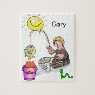 Puzzles Fisherman Fish Sun