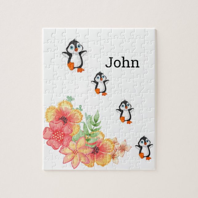 Puzzles Floral Penguin (Vertical)
