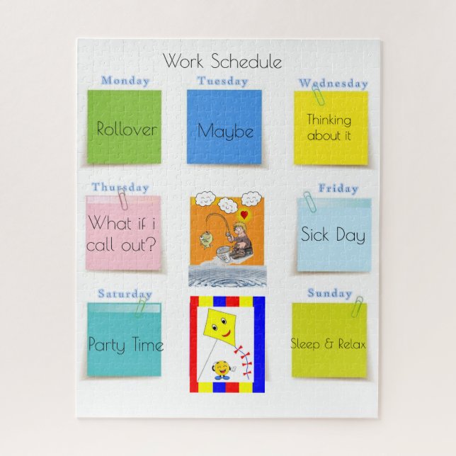 Puzzles Fun Work Schedule (Vertical)