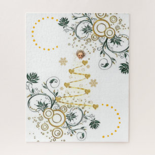 Puzzles Gold Baby Angel Flowers Floral