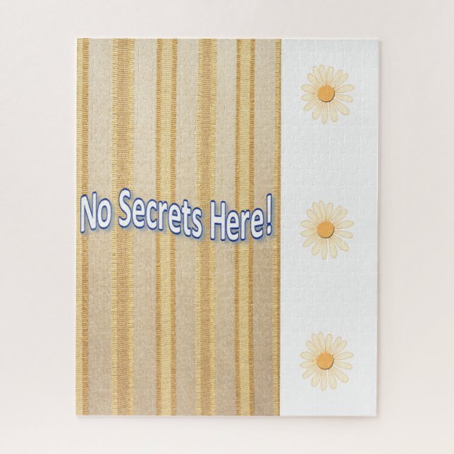 Puzzles Gold Stripe Beige Flowers Floral No Secret (Vertical)