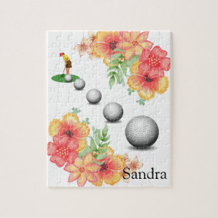 Puzzles Golfer Golf Floral Golf Balls