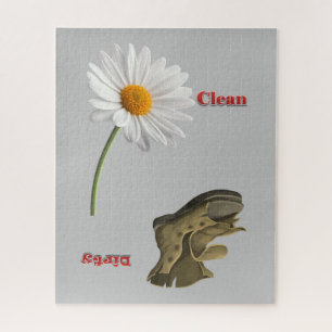 Puzzles Grey Daisy Dirty Shoe Clean