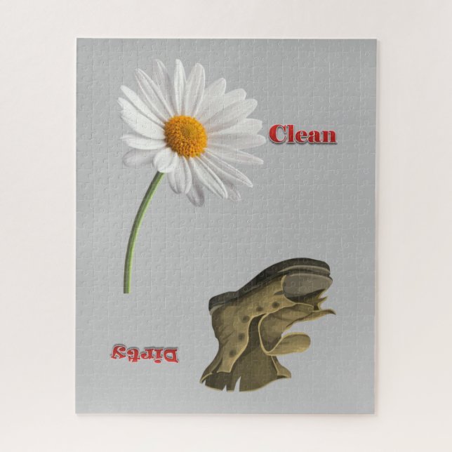 Puzzles Grey Daisy Dirty Shoe Clean (Vertical)