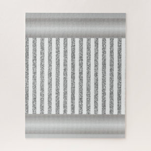 Puzzles Grey & White Stripe