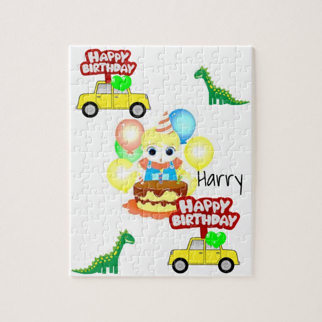 Puzzles Happy Birthday Alligator Cake (Vertical)