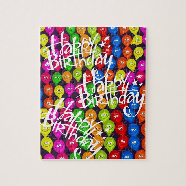 Puzzles Happy Birthday Colourful Balloons (Vertical)
