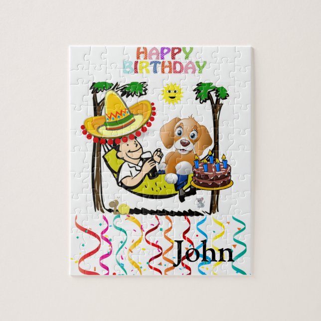 Puzzles Happy Birthday Dog Cupcake (Vertical)