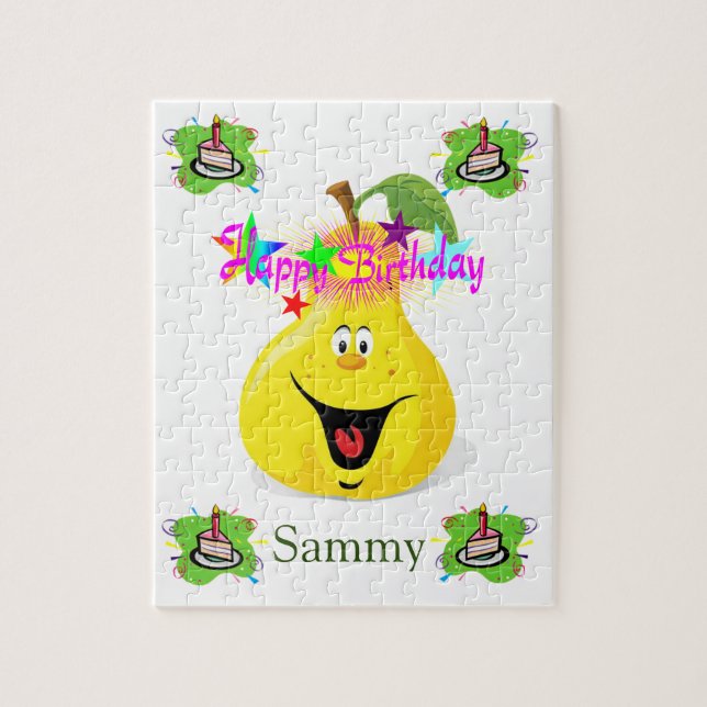 Puzzles Happy Birthday Pear Cake (Vertical)