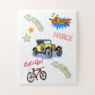 Puzzles Hero Bicycle Car Aeroplane 