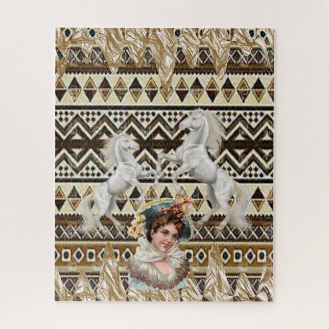 Puzzles Horse Floral Victorian (Vertical)