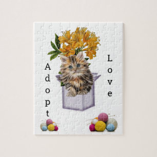 Puzzles Kitten Adopt Love Cat Yarn