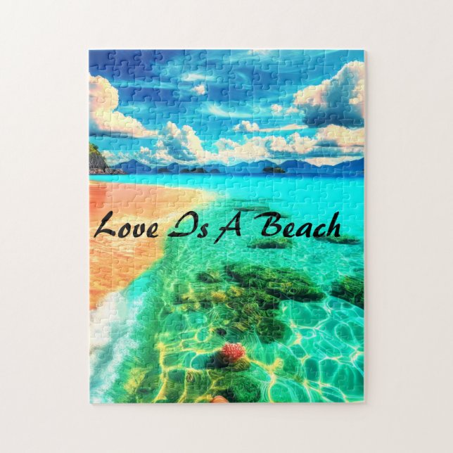 PUZZLES: Love is a beach jigsaw puzzle (Vertical)